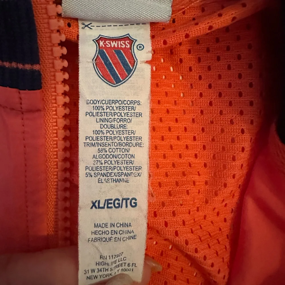 K-Swiss XL Chrome Cropped Windbreaker/ Vintage Style Track Jacket